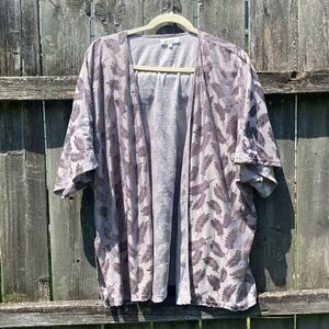 Honey Belle Purple Velour Leaf Kimono | S‎